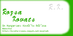 rozsa kovats business card